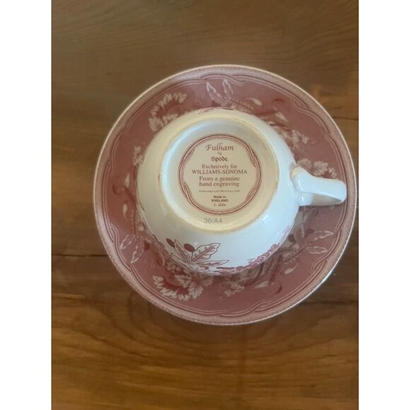 Vintage Spode Fulham Cup & Saucer Set (2) For Williams Sonoma England - Picture 4 of 8